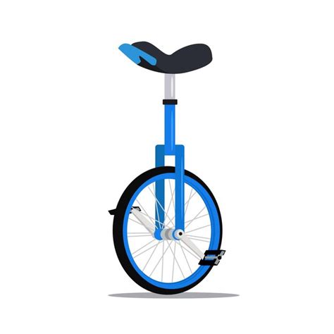 Premium Vector Vector Illustration Of Side View Of Blue Color Unicycle