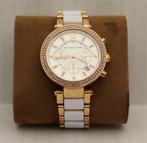 100 Authentic Michael Kors Womens Parker Rose Gold Tone Watch Mk5774