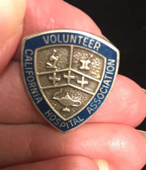 California Hospital Volunteer Association Sterling Silver Award Pin Ebay