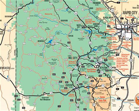 The chances of it hitting a populated area are small, but not zero. Black Hills Map - Map of Black Hills South Dakota