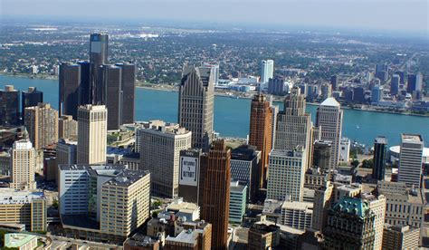 Detroit Skyline Aerial Insidesources