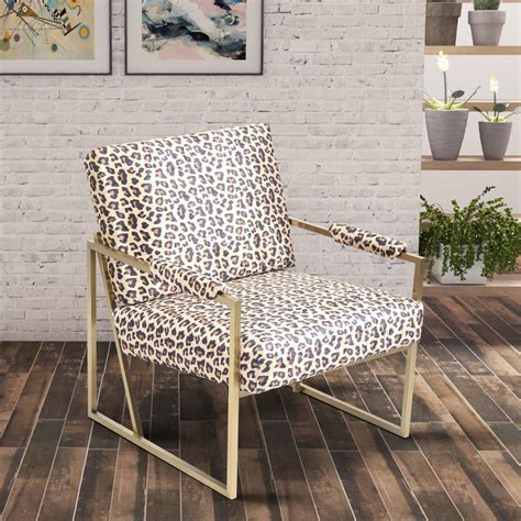 Fabric Leopard Animal Print Rialta Stylish Retro Occasional Chair Sm