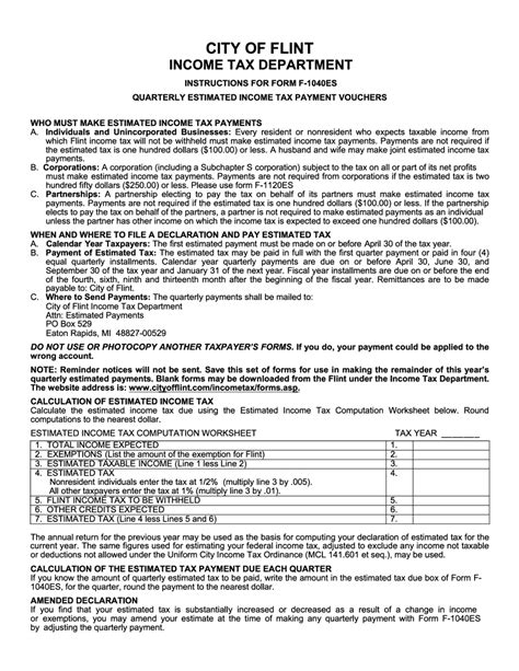 Form F 1040es Download Printable Pdf Or Fill Online Estimated Income