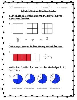Learn subtraction, skip counting, and more with our comprehensive resource library. Go Math Practice - 3rd Grade Chapter 9 - Compare Fractions ...