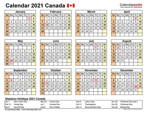 2021 calendar with new zealand holidays in excel format. Calendar and List of Holidays in Canada in 2021 | KnowInsiders