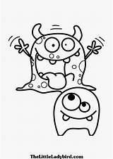 Cute Monsters Monster Coloring Drawing Funny Getdrawings sketch template