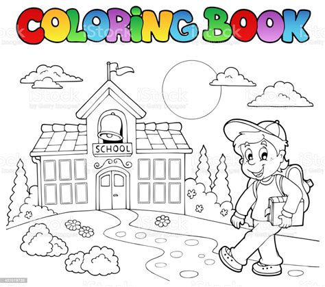More images for dibujo de escuelas » Ilustración de Libro Para Colorear Escuela Dibujos ...