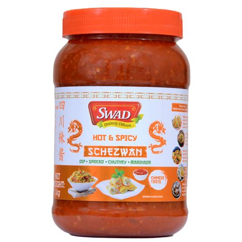 Swad Hot And Spicy Schezwan 1kg Dip Spread Chutney Marinate
