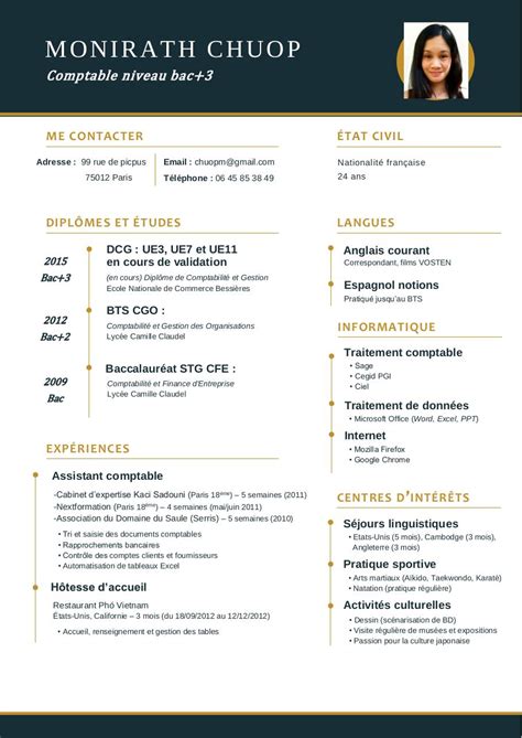 Exemple De Cv En Finance Comptabilité  jaripiro