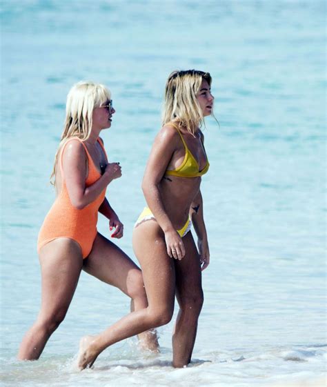 Jessica Woodley In Yellow Bikini On The Beach In Barbados 12 19 2016