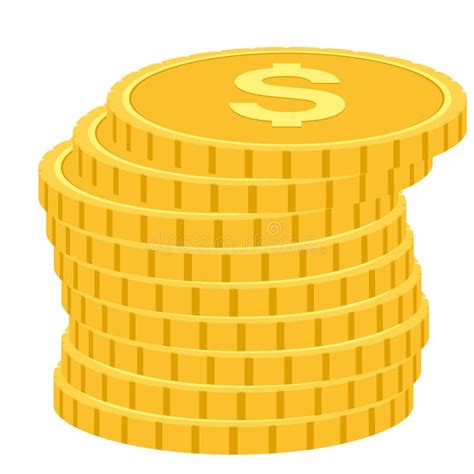 Coin Icon Vector Illustration Flat Style Stack Of Coins Stock Vector