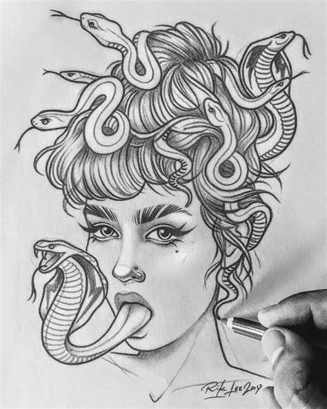 Medusa Tattoo Drawing Ideas Tattoo Layout Projects