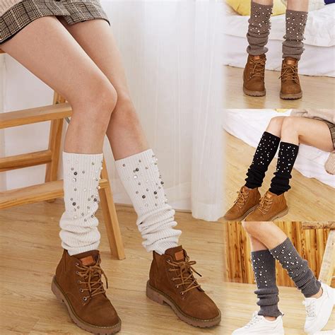 Winter Leg Warmers For Ladies Girl Solid Gaiters Boot Cuffs Woman