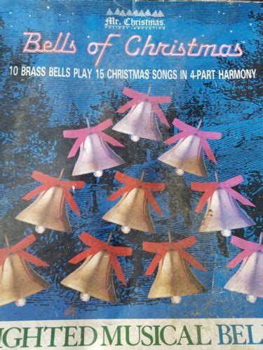Vintage Mr Christmas Bells Of Christmas Lighted Musical Brass Bells W