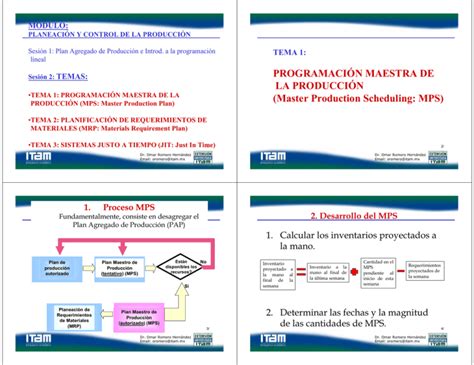 Programaci N Maestra De La Producci N Master