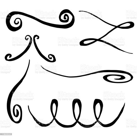 Vector Monogram Calligraphic Element Black And White Engraved Ink Art