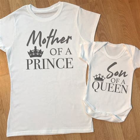 Mother Prince Son Queen Matching Mother And Baby T Set Etsy Uk