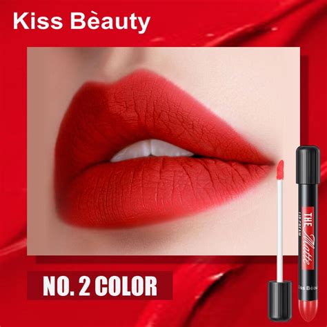 Kiss Beauty Matte Lip Tint 6ml Dark Red Vampire Lip Gloss Waterproof