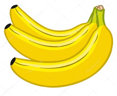 Vector Banana Bunch Banana Fruits Isolated White Background — Stock