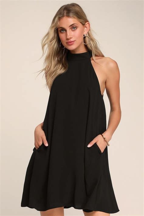 lulus exclusive it s easy to fall in love with the lulus love of mine black halter swing dress