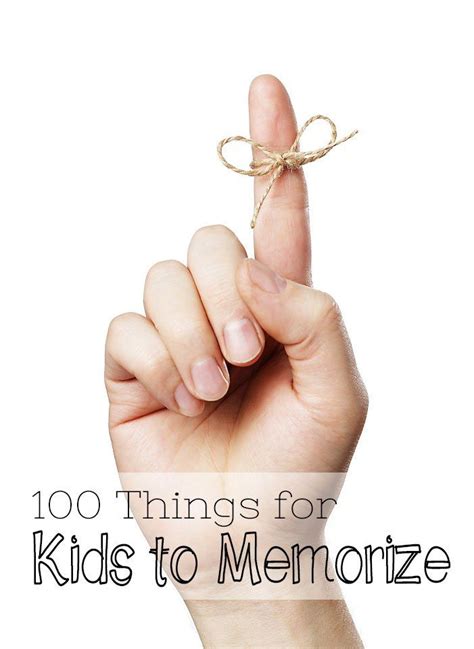 100 Things For Kids To Memorize How To Memorize Things Homeschool