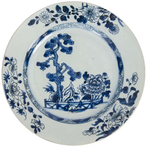 18th C Chinese Porcelain Plate Blue And White Qing Qianlong At