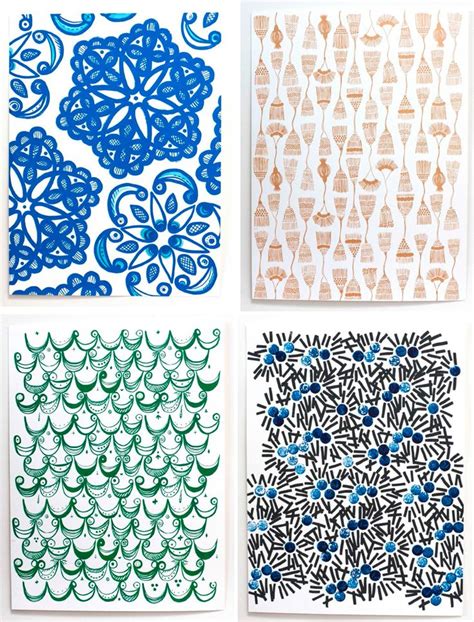Radica Textiles Hand Screenprinted Art Prints Patterns On Paper