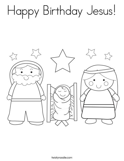 Happy Birthday Jesus Coloring Page Twisty Noodle Merry Christmas