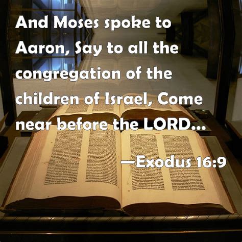 Exodus 169 And Moses Spoke To Aaron Say To All The Congregation Of