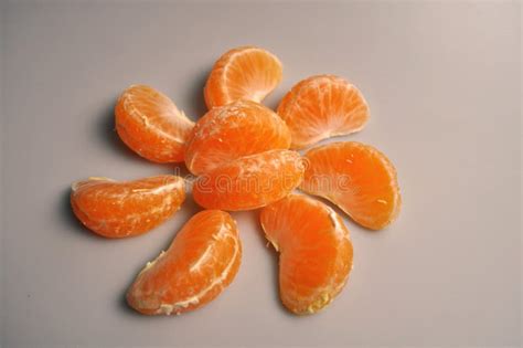 Fruit Mandarin Orange On White Background Slices Stock Image Image