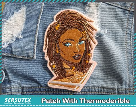 african american women embroidered patches with dreads etsy