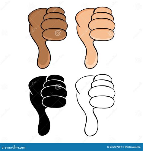 Thumb Down Cartoon Dislike Symbol Vector Illustration Stock Vector