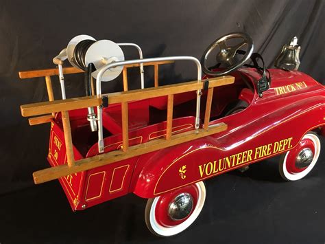 Vintage Volunteer Fire Dept Truck No 1 Pedal Car By Gearbox Pedal