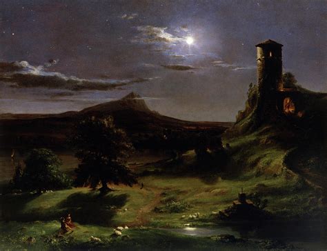 Moonlight Landscape Painting By Thomas Cole Fine Art America