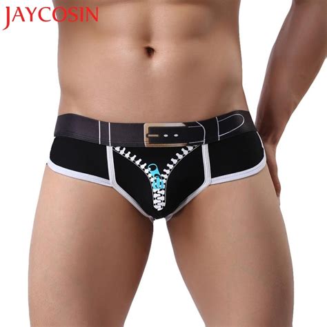 Jaycosin Newly 2018 Mens Soft Zipper Print Briefs Underpants Knickers