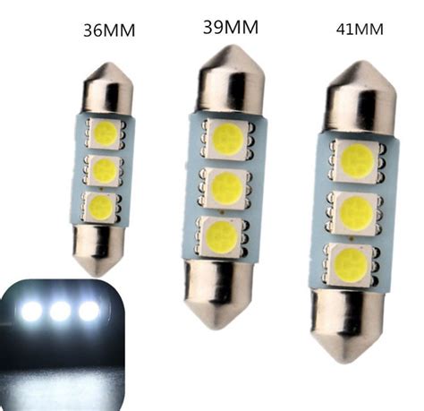10pcs Festoon Led C5w 36mm 39mm 41mm 3smd 5050 Smd Led C5w White Dome Interior Light Number