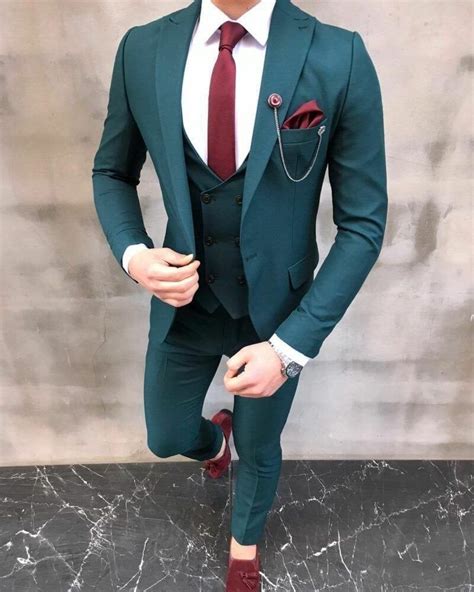 Men Suit Green Suit Designer Suit 3 Piece Suit Groom Wear Suit Etsy