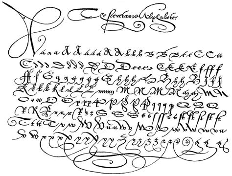 An Old Fashioned Script With Cursive Writing And Numbers On The Upper