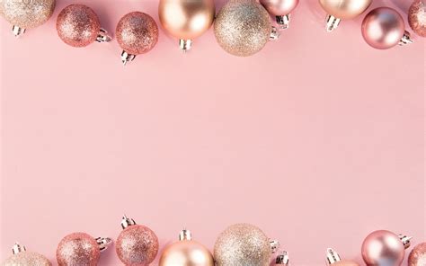 Christmas Pink And Gold Wallpapers Wallpaper Cave