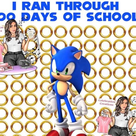 Sonic 100 Days Of School Png File Only Etsy Australia