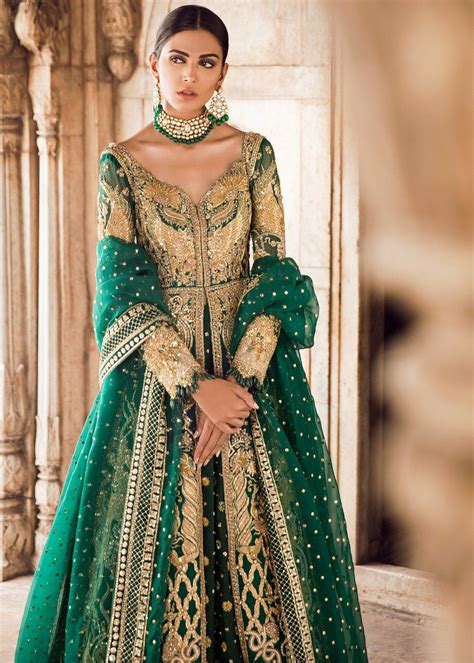 Pakistani Bridal Lehnga In Emerald Green For Wedding J5119 Pakistani Bridal Dresses Indian