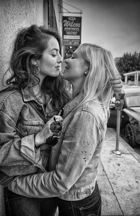 A Quick Kiss Girls In Love Lesbians Kissing In