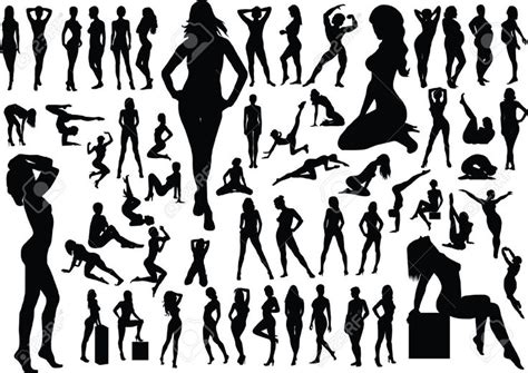 Collection Of Naked Women Silhouettes Vector Illustration Royalty Free