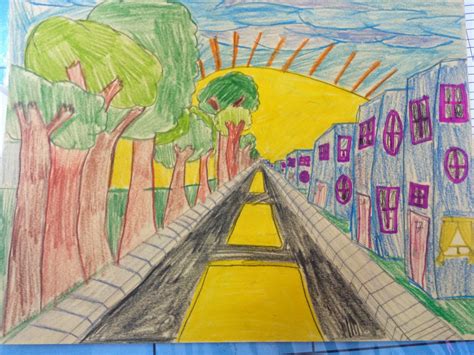 Mc School Art 5th Grade One Point Perspective Drawing