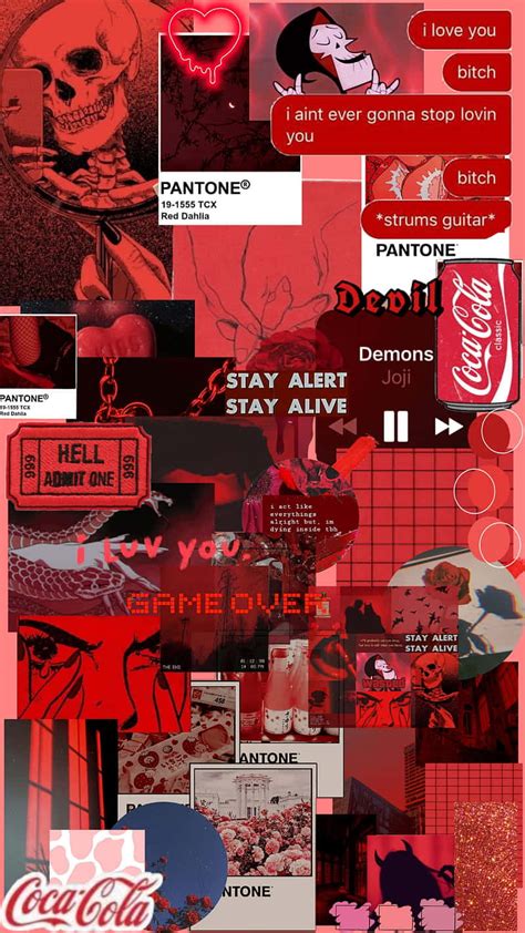 Download Grunge Emo Collage Aesthetic Red Background