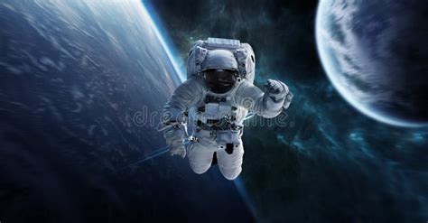 Astronaut Floating In Space 3d Rendering Elements Of This Image Stock