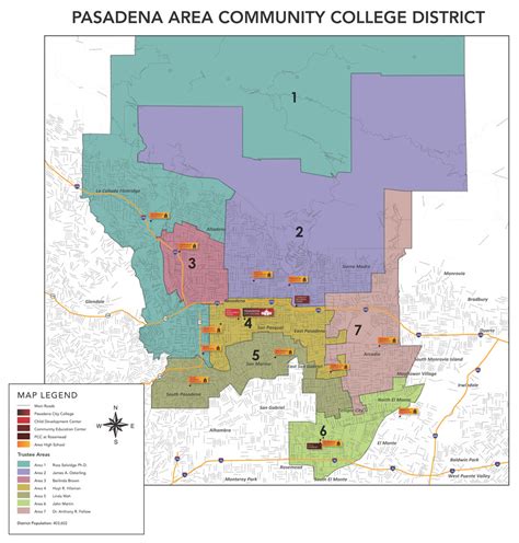 Pasadena Area Community College District Map Board Of Trustees