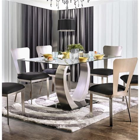 Furniture of America Genaveve Tempered Glass Top Dining ...