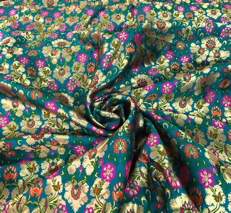 Jaquard Floral Brocade 44 Wide Beautiful Green Floral Etsy