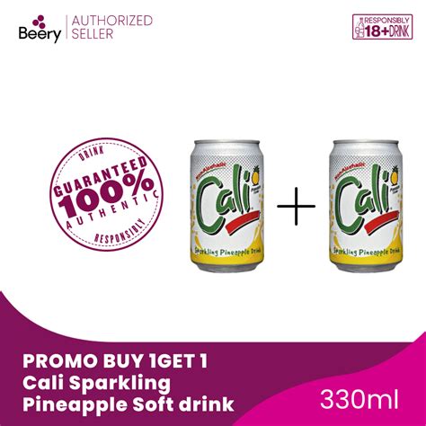 Promo Cali Sparkling Pineapple Soft Drink Buy 1 Get 1 Free 330ml Can